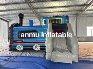 Crea un tobogán trampolín inflable temático, parque infantil inflable Thomas Train Castle. - Product Image 6