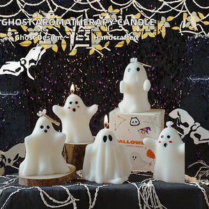 Bougie d'aromathérapie créative en cire de paraffine biologique faite à la main, design fantôme, pour décoration de maison de Pâques, ambiance raffinée, vente en gros - Product Image 2