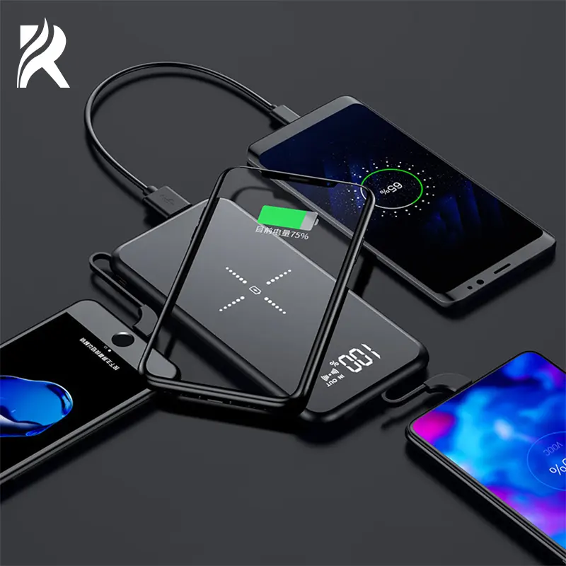 Ruitai Outdoor Mirror Hot Products Built-in Wireless Ultra Slim QC 3.0 PD 10000mAh High Capacity PowerBank Gifts
