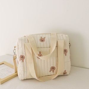 Sac à langer mignon ours broderie fleur doux sac à bandoulière sac de rangement voyager et sortir - Product Image 4