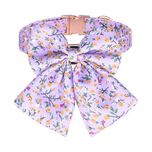 Collar desmontable para mascotas con pajarita, collar para perro de algodón puro antipérdida con correa para perro antitirones - Product Image 4