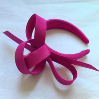 Bando busa wanita, hiasan kepala spons warna Solid Derby Fashion Fascinator