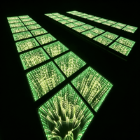 Dalles de sol LED à filament 3D Infinity Mirror Abyss, magnétiques, DMX512, en verre trempé, pour mariage, boîte de nuit, DJ, fête, événement