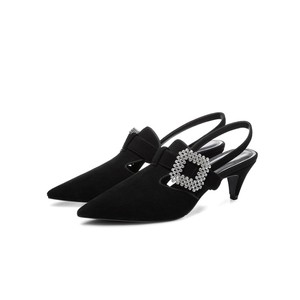 Classique design élégant à talons hauts noir cool printemps été sandales à talons hauts femmes avec brillant perceuse - Product Image 2