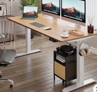 Table Moderne Convertible Extensible en Acier Inoxydable avec Mecanisme de Levage pour Bureau Debout Électrique Réglable