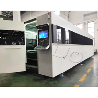 Mesin Pemotong Laser Serat CNC Full-Cover 3015 Keamanan Tinggi Dengan Meja Tukar Sistem Cypcut Pemotongan Logam Baja Karbon Stainless Steel