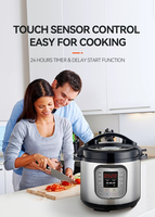 Cuisinière à pression programmable à commande numérique, cuve extérieure en acier inoxydable, cuve intérieure en aluminium, capacité 5L/6L, pour usage commercial