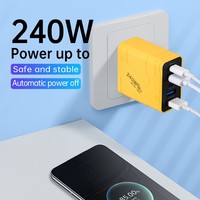 Chargeur mural rapide GaN 240W |   Chargeur rapide Type-C PD3.0 OTP Quick Charge 3.0 le plus rapide au monde pour ordinateur portable, écouteurs, appareil photo, téléphone