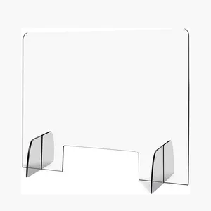 Toptan akrilik plastik bariyer-Sneeze Guard sayaç masa akrilik plastik kalkan bariyer tezgah üstü için şeffaf akrilik ekran