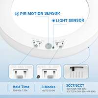 YG ETL Listed Hot Seller 7 Inch 12W PIR Sensor LED Flush Mount Light 5CCT+Sensor Non Dimmable pour Bureau