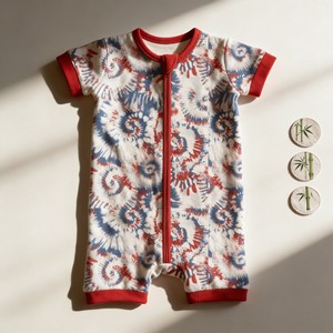 Tutina a maniche corte in bambù RD Patriotic - Tutina con cerniera a stelle e strisce per il 4 <span class=keywords><strong>luglio</strong></span> per neonati e bambini piccoli - Product Image 3