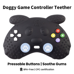 Massaggiagengive in silicone morbido per neonati, senza BPA, a forma di cane, giocattolo da masticare unisex per bambini dai 3 mesi in su - Product Image 5