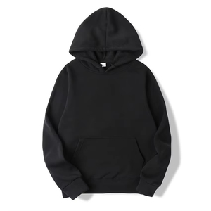 Felpa con Cappuccio Invernale di Alta Qualità 350GSM, Personalizzata, Mezza Zip, Spessa e Pesante, Senza Lacci, Nera, 100% Cotone, da Uomo - Product Image 2