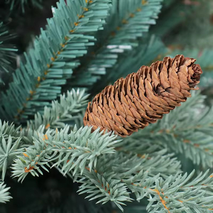 Sapin de Noël de luxe bleu-vert en PE et PVC mélangés, avec décorations de cône de pin, ornement de Noël, Arvore De Natal - Product Image 3