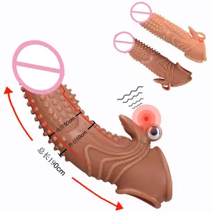 크리스탈 재사용 콘돔 남성 현실적인 익스텐더 수탉 확대 진동기 콘돔 지연 사정 페니스 슬리브