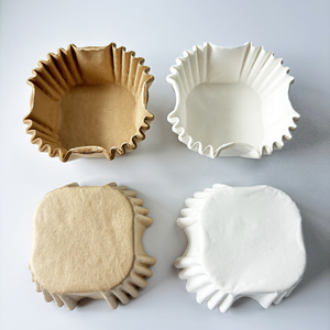 500Pcs trắng nâu cấp thực phẩm giấy vuông Cúpcake Lót dầu bằng chứng Giấy Bánh ly nướng Cúpcake trường hợp - Product Image 2