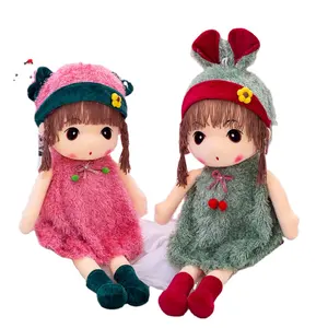Yeni sevimli hasır şapka Mayfair kız bez bebek peluş oyuncak küçük kız sevimli bez bebek ev dekorasyon doğum günü hediyeleri kızlar için