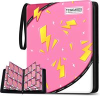 Porte-cartes unisexe en similicuir pour cartes de sport - 9 pochettes, capacité de 900 cartes, 50 pochettes amovibles, fermeture éclair à 3 anneaux
