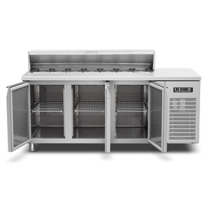 Réfrigérateur de Comptoir Professionnel en Acier Inoxydable 304 à 3 Portes, Table de Préparation de Pizzas pour Restaurant de Restauration Rapide - Product Image 6