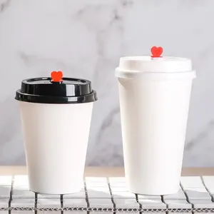 थोक कागज कप माइक्रोवेव सुरक्षित गर्म पेय डिस्पोजेबल कॉफी चाय रस क्राफ्ट डबल वॉल पेपर कॉफी कप