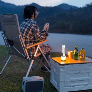 Chất Lượng Giá Rẻ USB Có Thể Sạc Lại Di Động Ngoài Trời Cắm Trại Đèn Lồng Đèn Pin Torch Đèn Với Treo Móc Cảnh Báo Side Ánh Sáng - Product Image 4