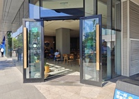 Porte à ressort KFC, robuste, résistante aux intempéries, en aluminium et verre, pour devanture de magasin, entrée principale, sur mesure