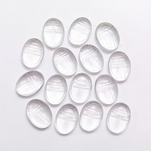 Pierre précieuse sculptée à la main en quartz naturel, scarabée égyptien 18 mm, pour la fabrication de bijoux, vente en gros - Product Image 1