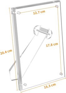 Cornice Magnetica Trasparente Infrangibile Resistente ai Raggi UV in Acrilico con Magneti al Neodimio N52, <span class=keywords><strong>Porta</strong></span> Foto da Scrivania per Casa e Ufficio - Product Image 2