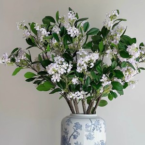 Flores Artificiales de Murraya Paniculata Haiyi, Decoración para el Hogar y Bodas, Color Rosa y Morado Claro, Impresión 3D - Product Image 3