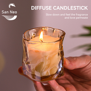 Nouveaux matériaux bon prix bougeoirs en verre cristal pot de bougie en verre <span class=keywords><strong>fantaisie</strong></span> - Product Image 5