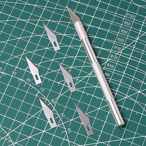 Pisau ukir pegangan logam antiselip, Set pisau dengan pisau dapat diganti, pisau kerajinan hobi untuk ponsel Pcb - Product Image 6