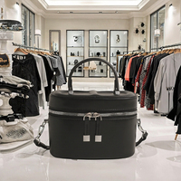 Petit vanity case de luxe en cuir végétalien avec fermeture éclair personnalisé sac à bandoulière voyage essentiel vente en gros sacs à cosmétiques deux sangles