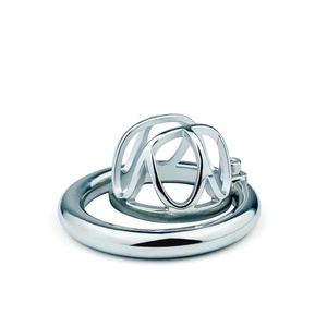 FRRK Small Negative Chastity Cage Device Elegant B Design Metal Sissy Penis <b>Rings</b> <b>Couple</b> CBT Games Play Steel BDSM Sex Toys Shop - Product Image 2