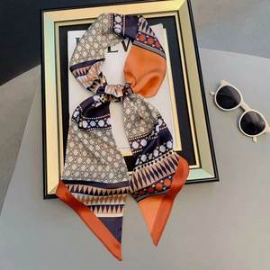 2025 Dames Kleine Zijden Sjaal Nieuwe Print Merk Mode Hoofddoek Groothandel Linten Tas Strikken Dier Effen Plaid Lange Skinny Stijl - Product Image 2