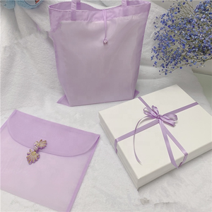 Sac d'emballage en organza grand format Fuchen Logo pour vêtements, écharpes, bijoux en perles, sous-vêtements, avec bouton grenouille chinois en polyester, pochette cadeau type enveloppe OP - Product Image 4