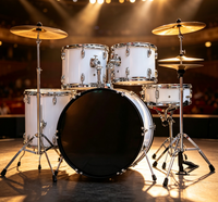 5 Piece Drum Set for Beginners Adult Full Size Drum Kit with 2 Cymbals Throne & Pedals Professional Percussion Instrument