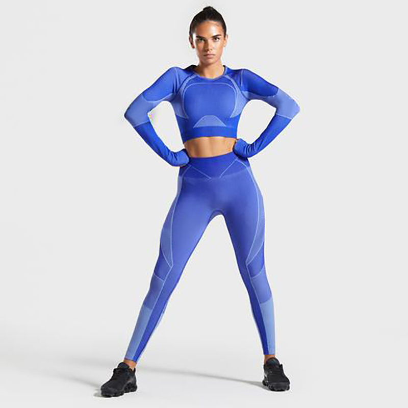 Popular 3 colors Fashion Modern Breathable Workout Clothing Women Active Wear Yoga Set hygroscopic and sweat releasing