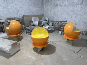 Y002B Unique Citron Orange Fruit Forme Chaises Fibre De Verre Porte D'entrée Bienvenue Loisirs Tabourets Commercial Public Lounge Meubles - Product Image 6