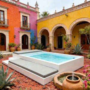 Piscine hors sol en fibre de verre avec canapé et pompe à chaleur – Idéale pour les complexes hôteliers, les hôtels et les villas, comprend filtre et pompe - Product Image 4