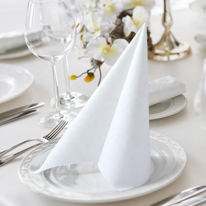 Serviettes en papier blanc jetables de qualité supérieure, 50 pièces, 16x16 pouces, serviettes de mariage en lin pour dîner Airlaid Design - Product Image 6