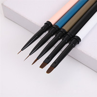 Ensemble de 5 pinceaux à ongles multi-usages de haute qualité avec manche mat durable pour la manucure à domicile et le nail art DIY