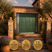 Portes extérieures doubles, portes d'entrée de villa, portes de sécurité minimalistes en alliage d'aluminium avec ouverture automatique et ouverture latérale