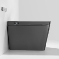 WC intelligent en céramique carré gris K20 S-Trap avec réservoir d'eau intégré, télécommande, siège chauffant