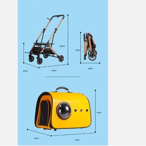 Meistverkaufter Faltbarer Moderner Glas-<span class=keywords><strong>Trolley</strong></span> mit 4 Rädern, Kapsel-Haustierwagen für Kleine Hunde - Product Image 3