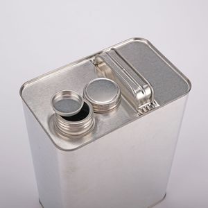 Fabbrica 4L quadrato bianco barile <span class=keywords><strong>olio</strong></span> di vernice latta chimica tanica tanica con ferro vite ugello coperchio ferro maniglia - Product Image 3