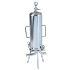 SUS304 Filtration equipment wine processing machine single bag stainless steel filter housing for food and beverage