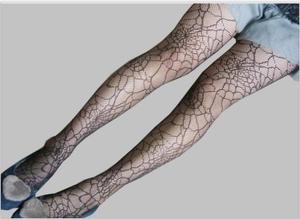 Offre Spéciale vente en gros fantôme chaussettes Halloween résille bas toile d'araignée <span class=keywords><strong>taille</strong></span> haute femmes maille grand crâne collants - Product Image 6