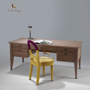 Home Modern Design Wooden Office Table Computer Nordic Drawers Locker Writing <b>Study</b> Walnut Executive <b>Desk</b> Furniture - Product Image 1