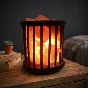 ODONTOMED2011 BEAUTIFUL BASKET HIMALAYAN SALT LAMP TALL 7 6-7 LBS CHUNKS CORD <b>BULB</b> WARM GLOW IDEAL <b>NIGHT</b> <b>LIGHT</b> HOME DECORATION - Product Image 2
