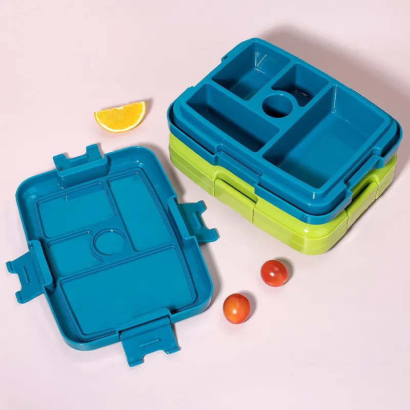 Boîte à lunch pour enfants étanche avec 6 compartiments Récipient de stockage des aliments Boîte à bento en plastique